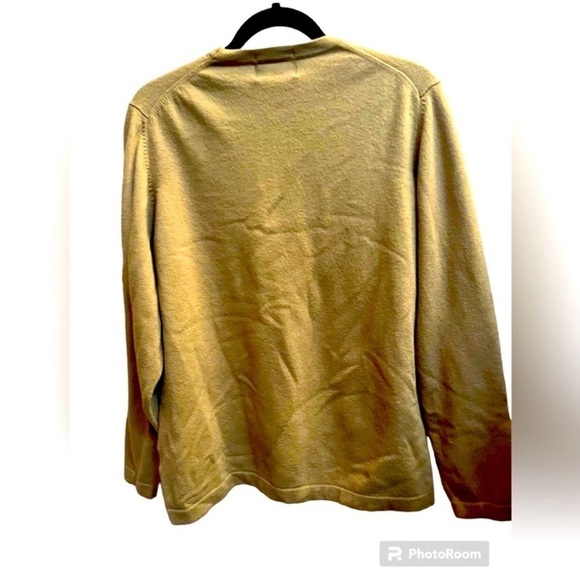 ITALIAN MERINO WOOL EDDIE BAUER stretch women's taupe sweater large tall EUC - Picture 8 of 9
